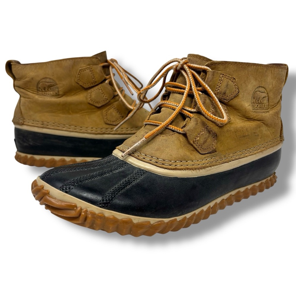 Sorel OUT N ABOUT Classic Women's Waterproof Duck Boots Tan Leather Lace Up